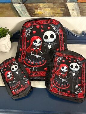 NWOT Disney Nightmare Before Christmas 3-Piece Backpack Set